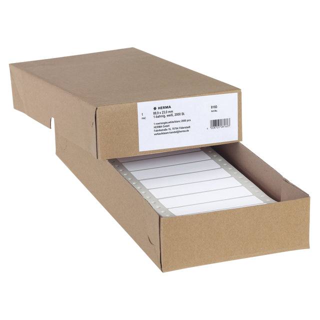 HERMA Computeretikett 8060 1-bahnig 88,9x23mm matt ws 2.000 St./Pack.-4