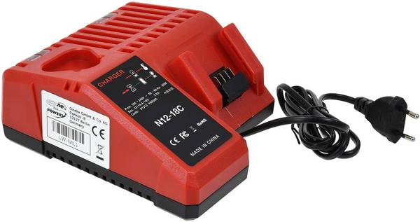 Ladegerät kompatibel mit Milwaukee M12-18FC für 12V - 18V Stab-u. Schiebeakkus, 12V-18V