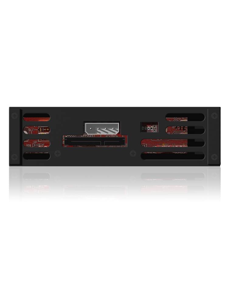 IB-138SK-B-II; ICY BOX Wechselrahmen für 3,5" SATA I/II/III & SAS HDD, blue circle Light, black color