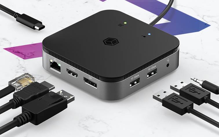 IB-DK4080AC, DisplayLink® Notebook DockingStation, USB 3.2 Gen 1 auf: 3x USB 3.2 Gen 1, 2x DP, 2x HDMI®, 1x GigabitLAN,-5
