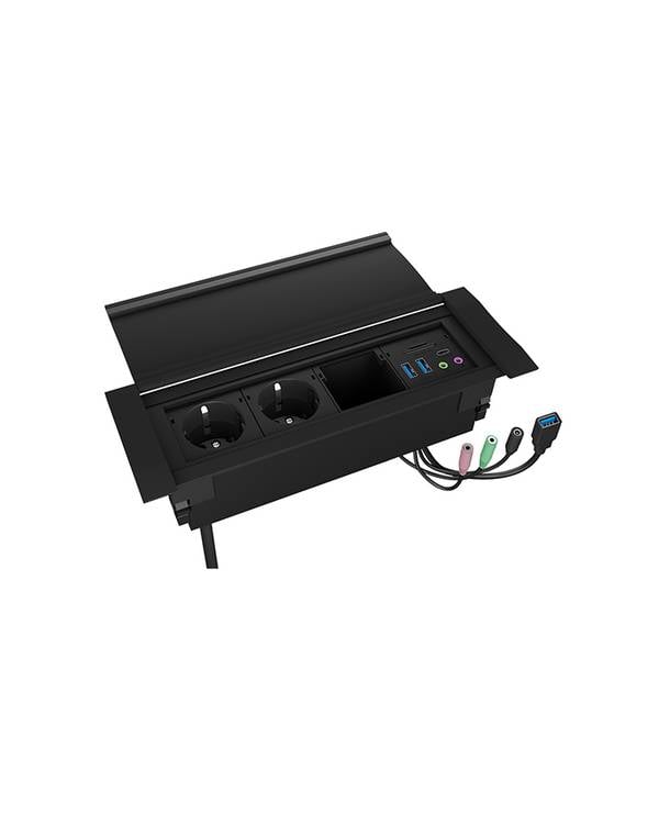 ICY BOX IB-TS401-4 - Steckdosenleiste - Wechselstrom 230 V - Ausgangsanschlüsse: 2 (CEE 7/3)