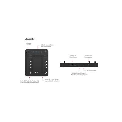 IB-2915MSCL-C31, Docking & CloneStation für M.2 NVMe & M.2 SATA SSD & 2.5”/3.5” SATA SSD/HDD, Zweiwege klonen-0