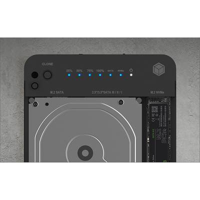 IB-2915MSCL-C31, Docking & CloneStation für M.2 NVMe & M.2 SATA SSD & 2.5”/3.5” SATA SSD/HDD, Zweiwege klonen-3