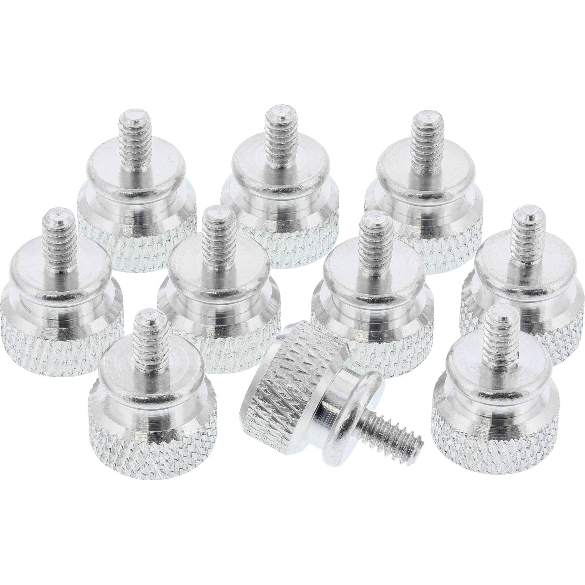 InLine® Rändelschrauben für Gehäuse, Alu, silber, 10er Pack-0