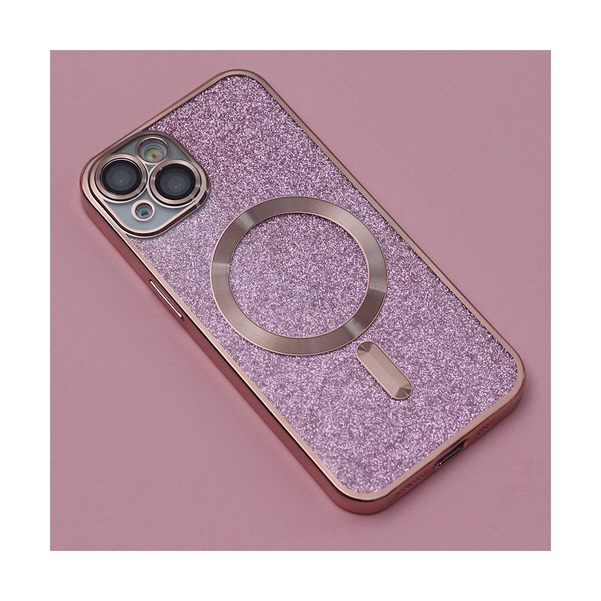 MagSafe Glitzer Hülle mit Kameraschutz kompatibel mit iPhone 14 Pro Pink-2