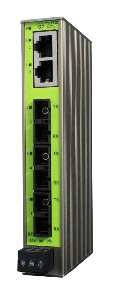 2 Port RJ45 + 3 Port SC-D Singlemode Unmanaged Industrial Ethernet Switch LWL SC-Duplex NITE-RS23--0