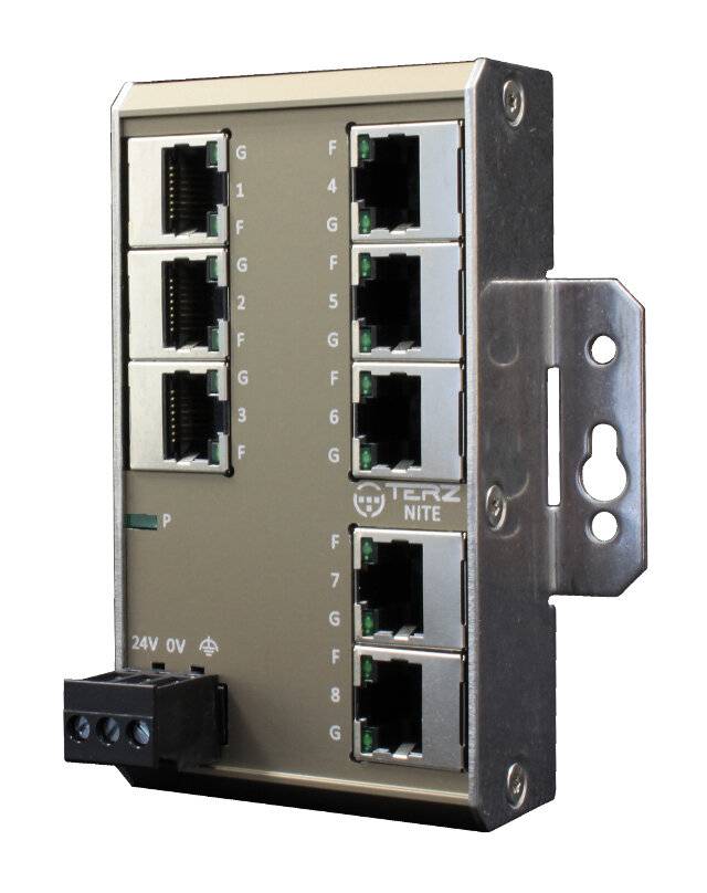 8 Port Unmanaged Industrial Full Gigabit Ethernet Switch 28 mm Einbautiefe - Wandmontage NITE--0