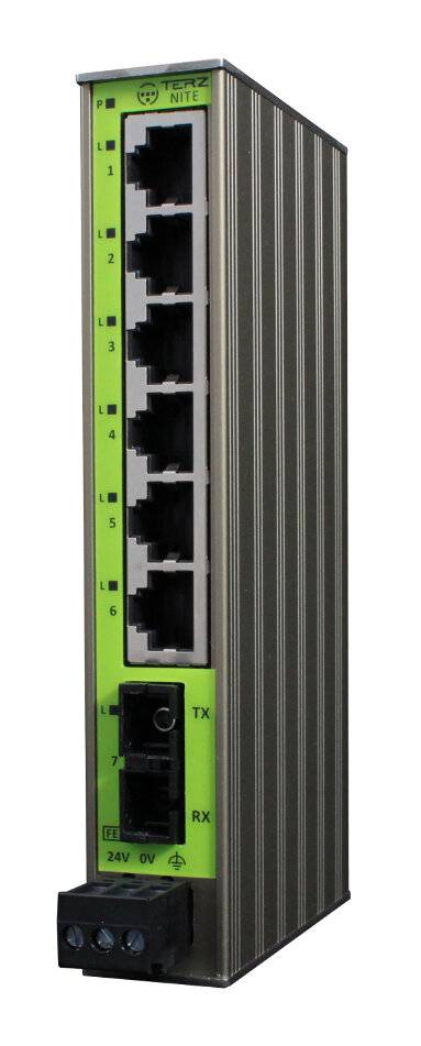 6 Port RJ45 + 1 Port SC-D Singlemode Unmanaged Industrial Ethernet Switch LWL SC-Duplex NITE-RS61-