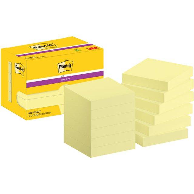 Post-it Haftnotiz 622-12SSCY 47,6x47,6mm 90Bl ge 12St-2