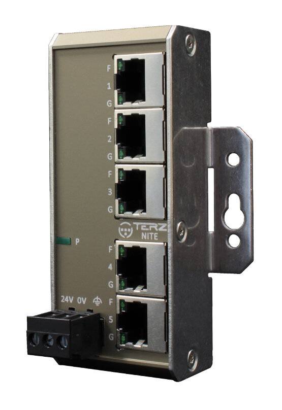 5 Port Unmanaged Industrial Full Gigabit Ethernet Switch 28 mm Einbautiefe - Wandmontage NITE--0
