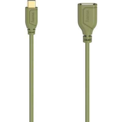 Hama USB-C-OTG-Kabel Flexi-Slim, USB 2.0, 480 Mbit/s, Turtle Green, 0,15 m (00200641)