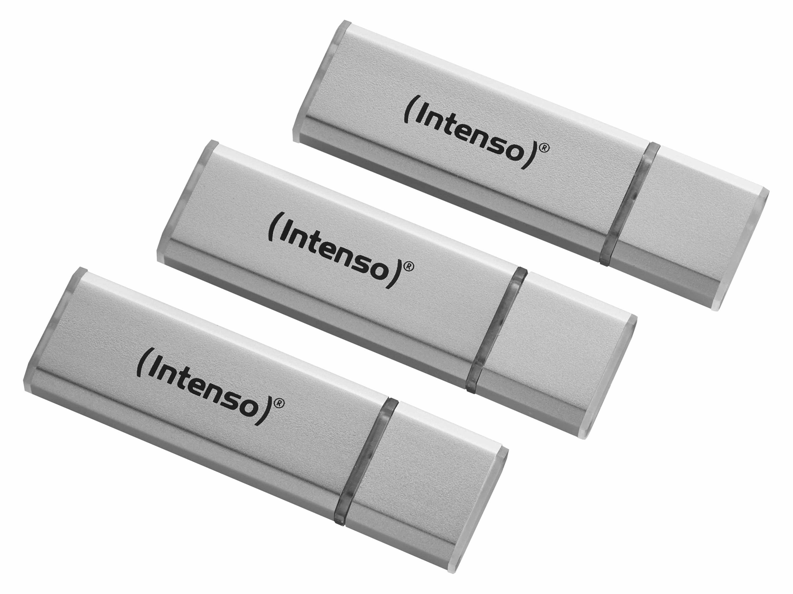 INTENSO USB-Stick Alu Line 3521483 USB 2.0 32GB 3er Pack silber-0