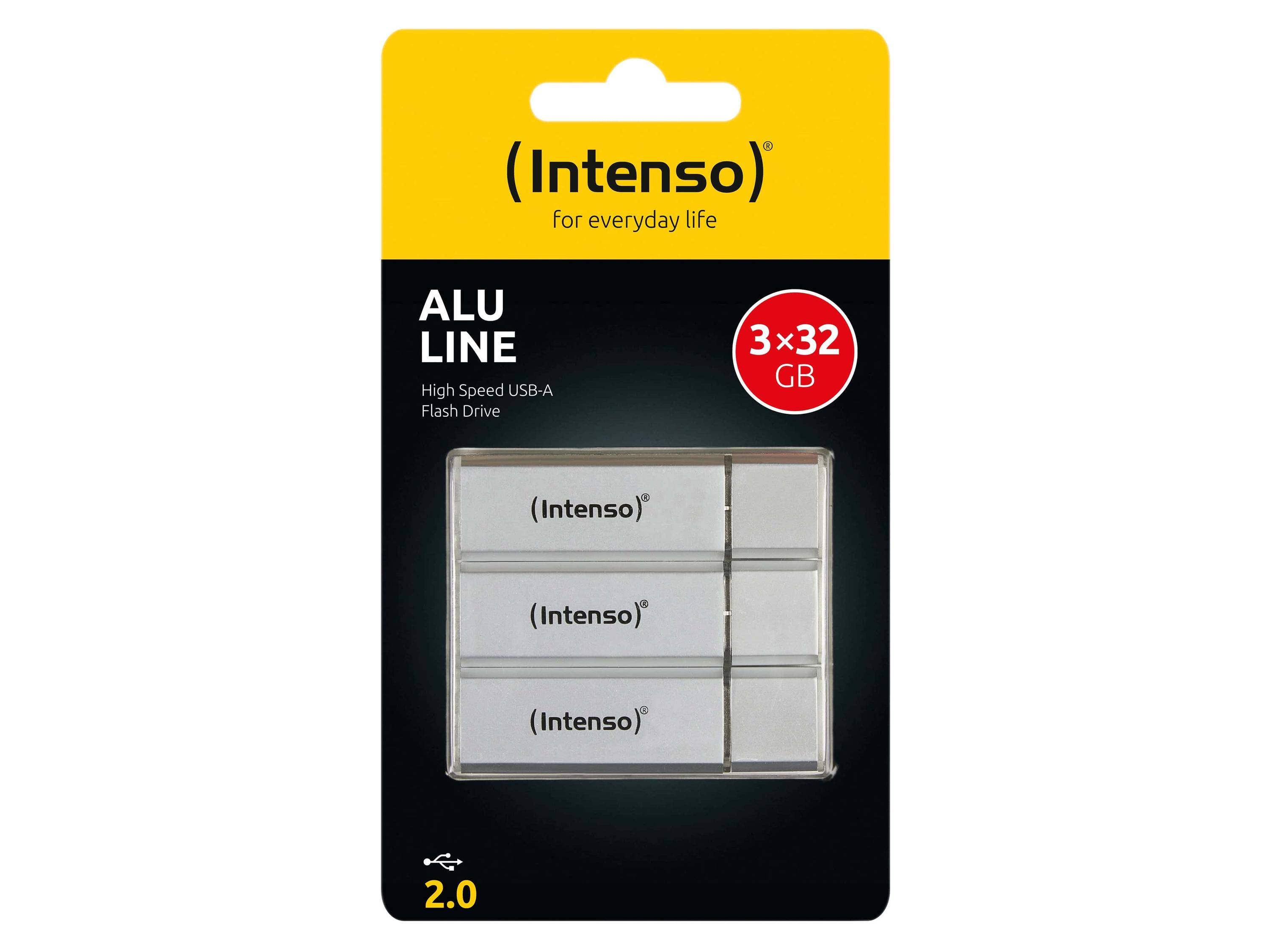 INTENSO USB-Stick Alu Line 3521483 USB 2.0 32GB 3er Pack silber-1