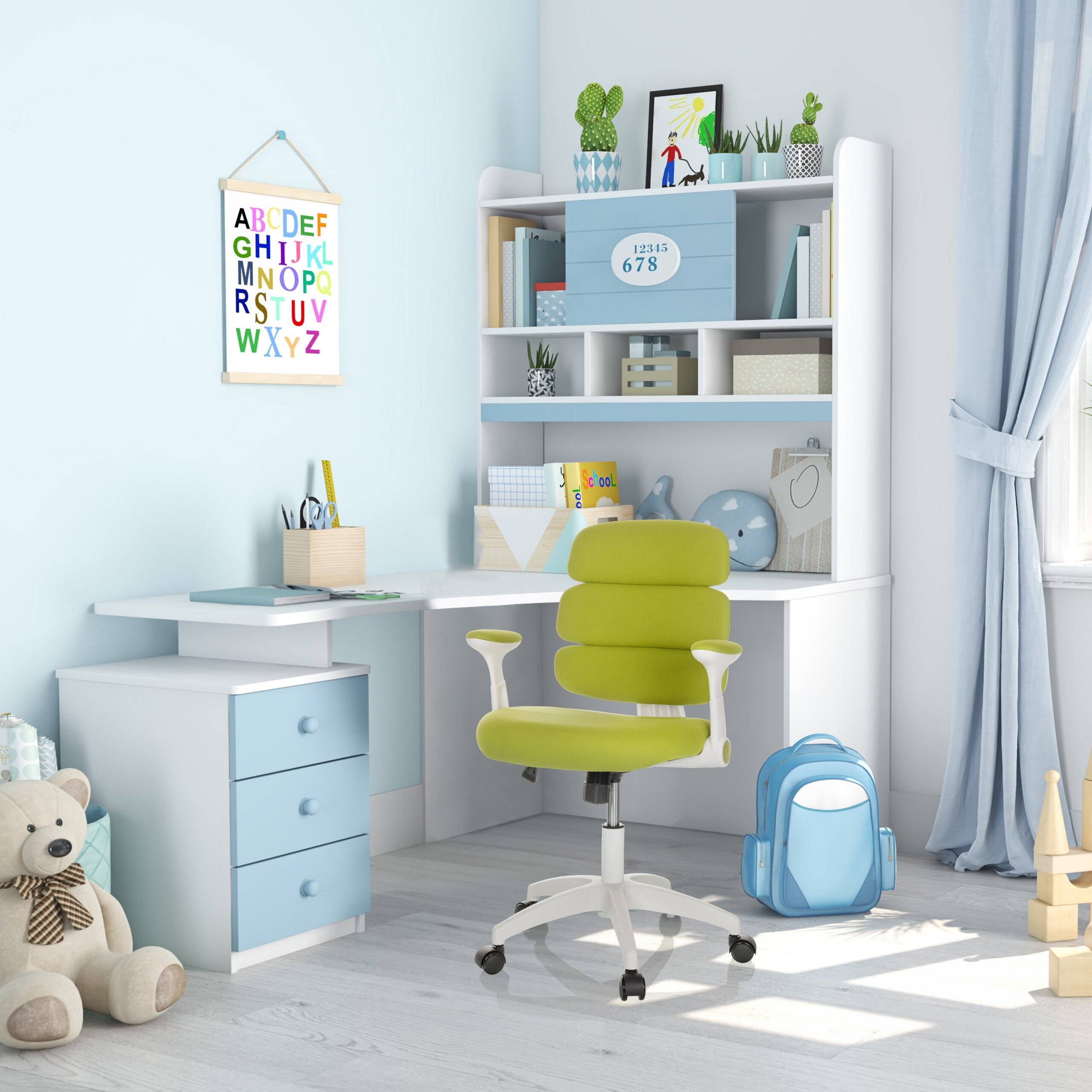 Kinderstuhl Kinderschreibtischstuhl KID ERGOLINO W Stoff grün hjh OFFICE-4