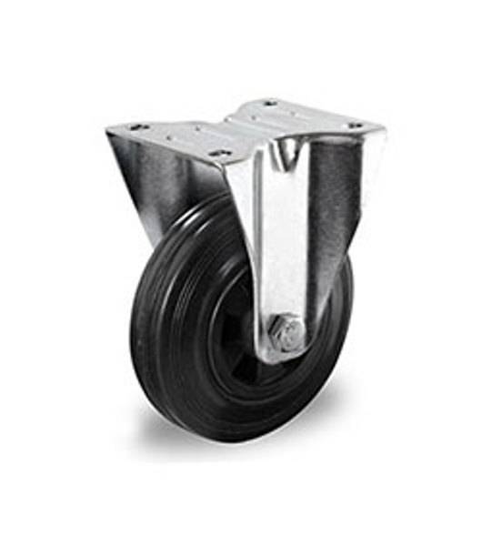 Bockrolle 80 mm Vollgummi schwarz-0