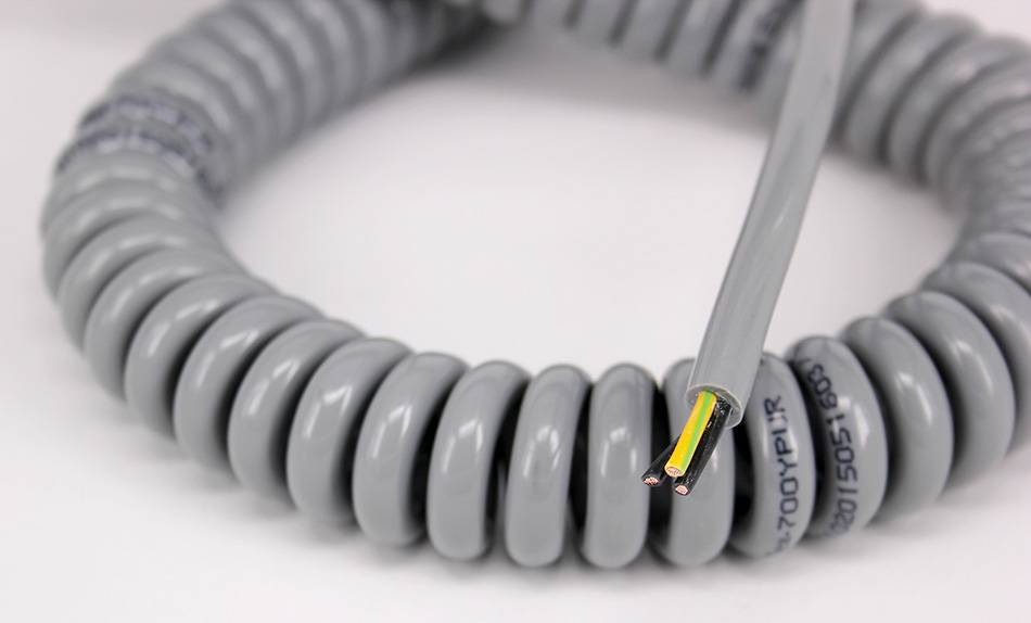 Spiralkabel 12x1,5mm² PUR 1500mm/6000mm Grau