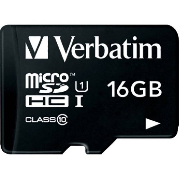 Verbatim Flash-Speicherkarte (microSDHC/SD-Adapter inbegriffen) - 16 GB - Class