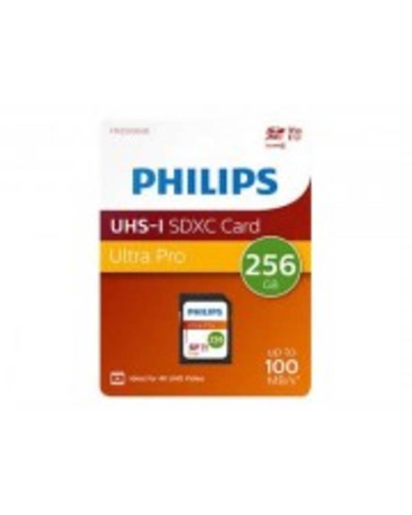 Philips SDXC Card 256 GB Class 10 UHS-I U3 V30 A1 Extended Capacity SD 256 GB