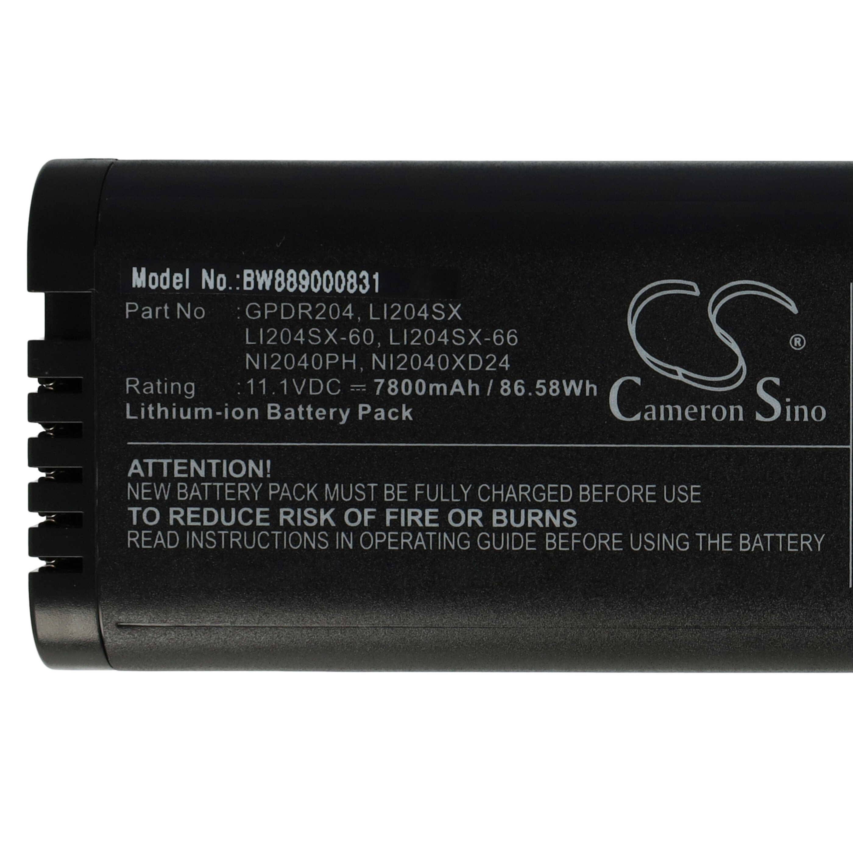 vhbw Akku Ersatz für Anritsu LI204SX | 633-75, GPDR204, 1420-0868, 989803129131, 633-44 für Messgerät (7800 mAh, 11,1 V-4
