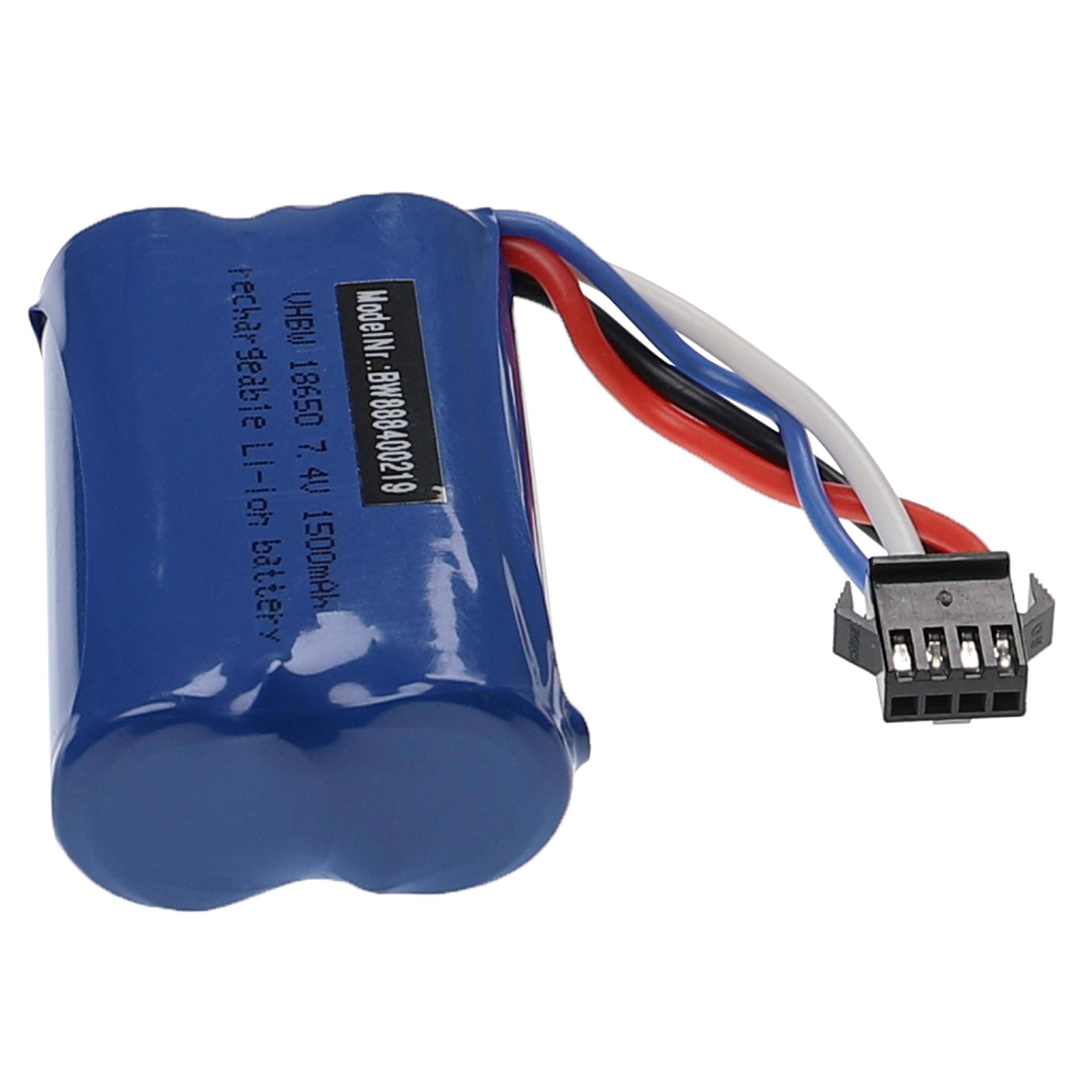 vhbw Akku kompatibel mit Huanqi 962 | 961 Modellbau (1500mAh, 7,4V, Li-Ion, 72 x 37 x 19 mm, T-Stecker)-2