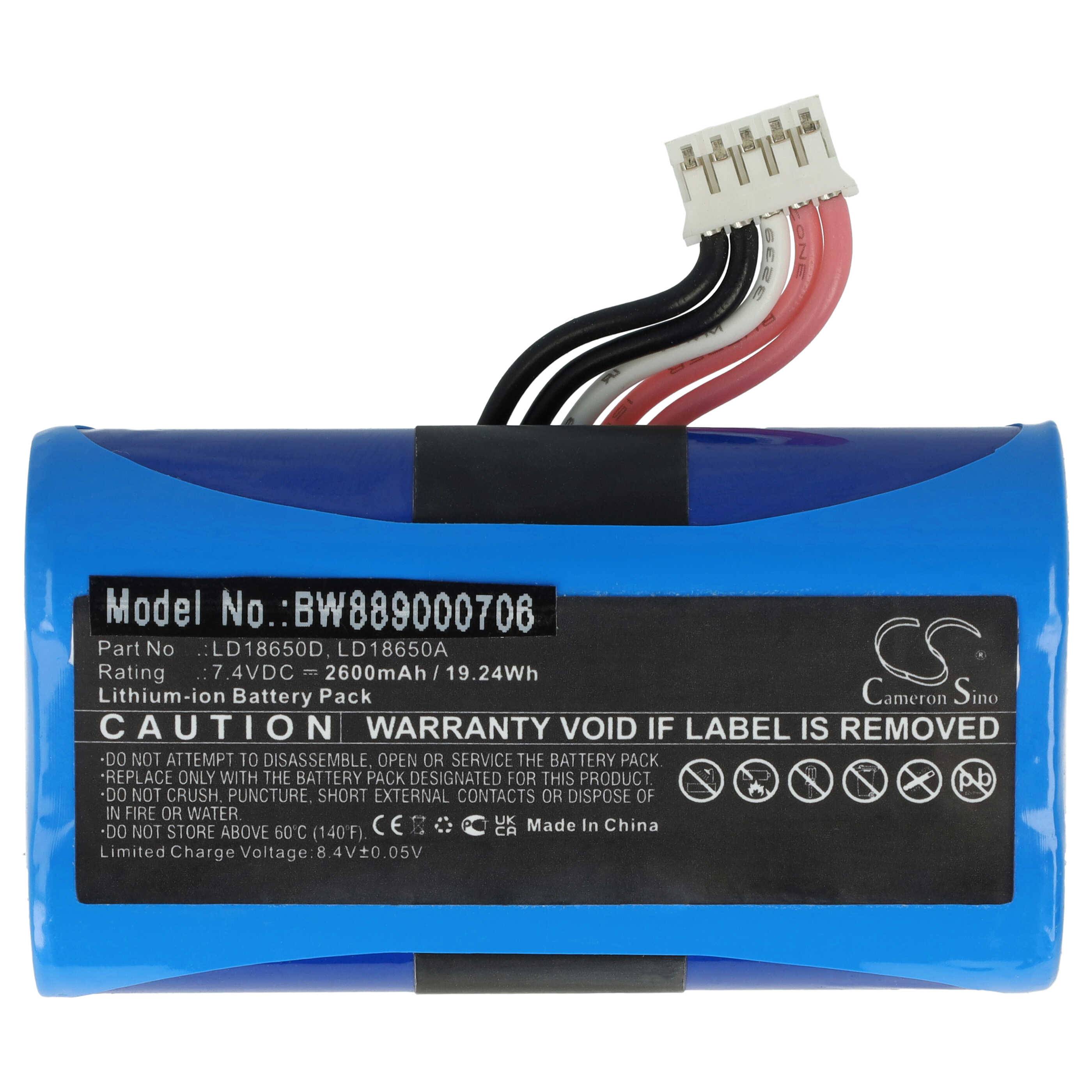vhbw Akku Ersatz für Ingenico LD18650D | für Barcodescanner POS (2600 mAh, 7,4 V, Li-Ion)-0
