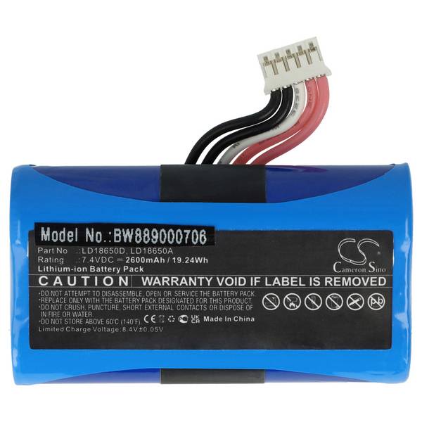 vhbw Akku Ersatz für Ingenico LD18650D | für Barcodescanner POS (2600 mAh, 7,4 V, Li-Ion)