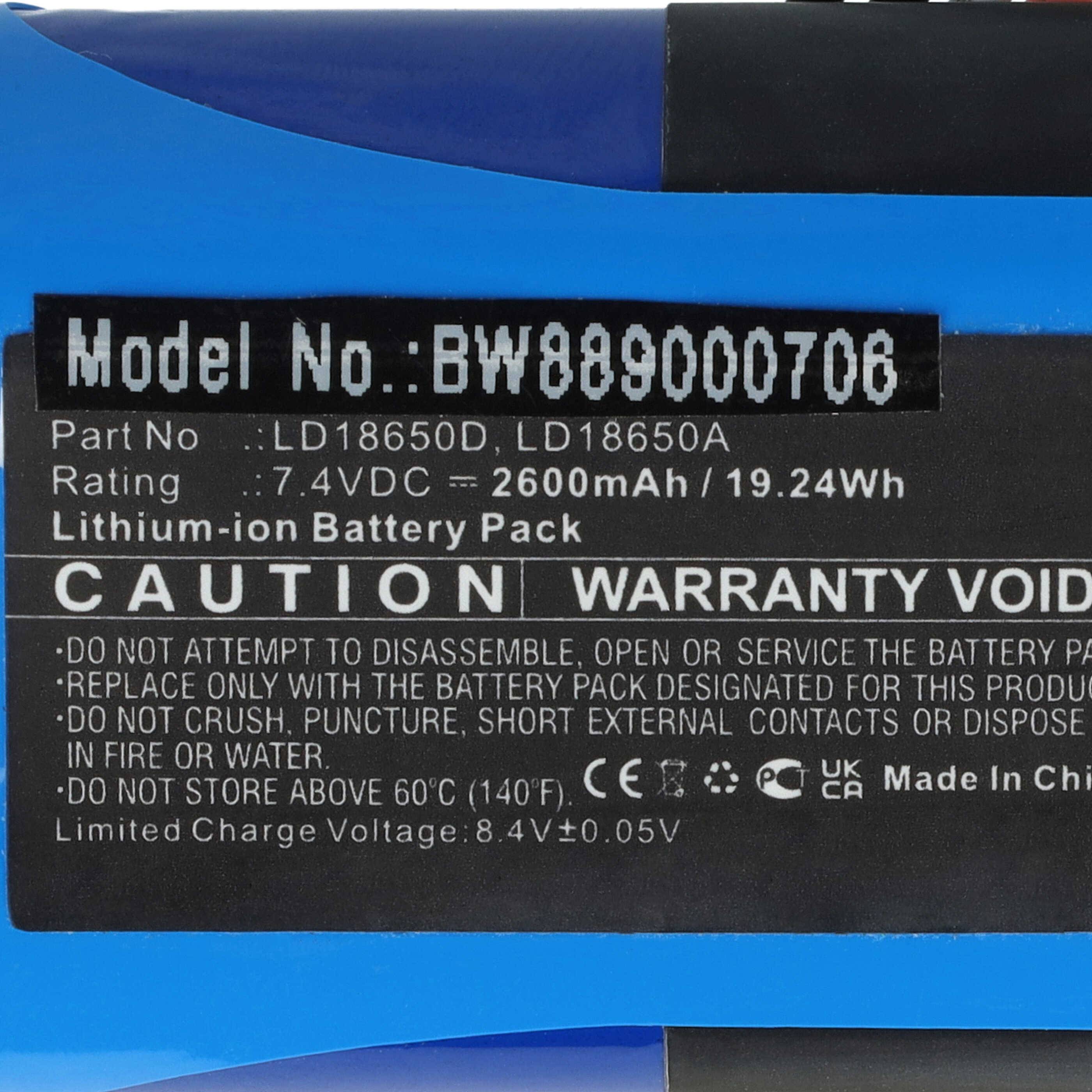 vhbw Akku Ersatz für Ingenico LD18650D | für Barcodescanner POS (2600 mAh, 7,4 V, Li-Ion)-4