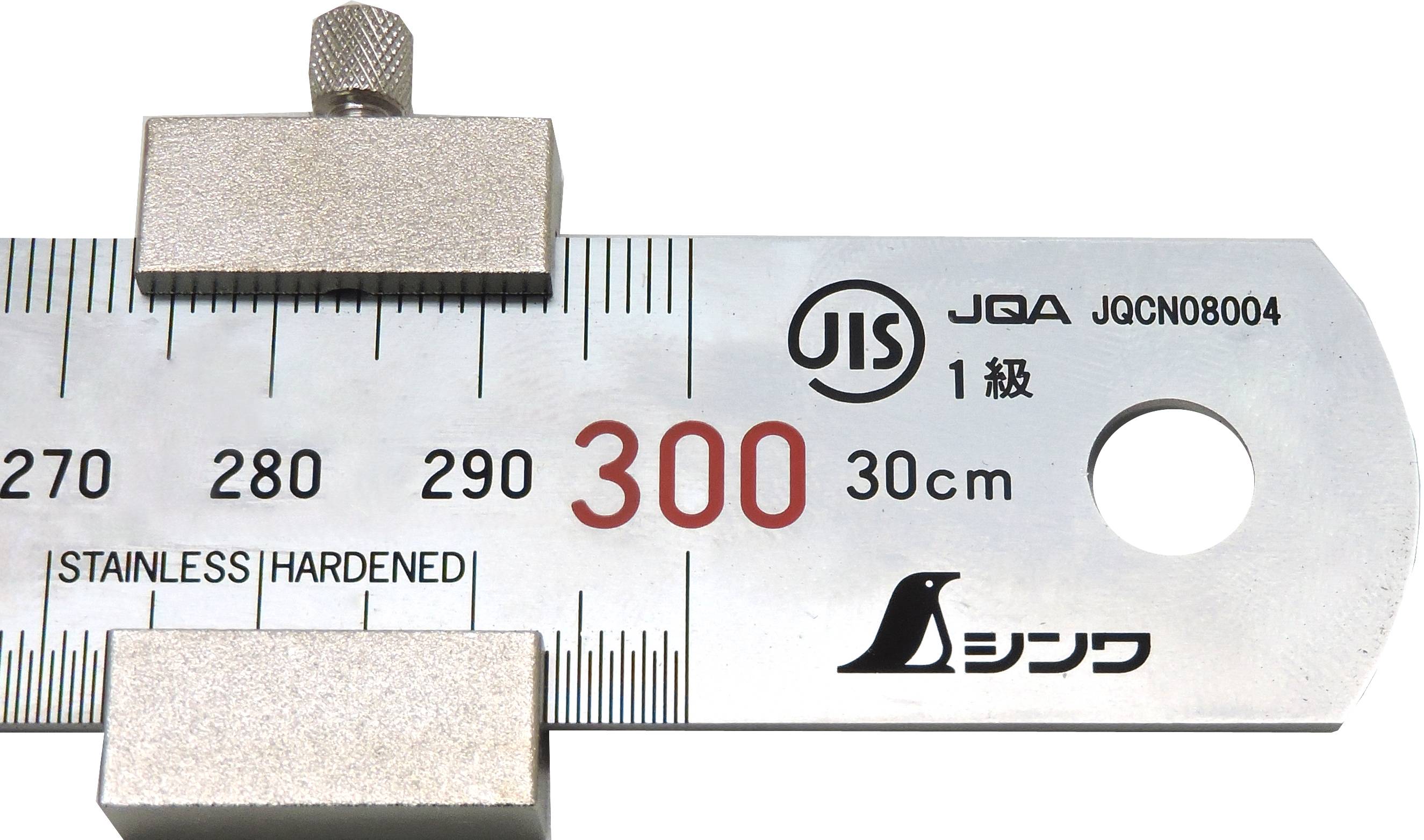FAMEX 12665 Shinwa Lineal aus Edelstahl 30 cm – mit Anschlag - Stahlmaßstab - 76752-3