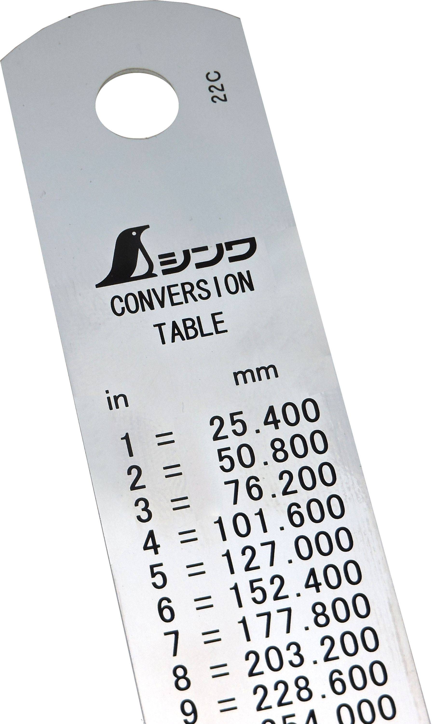 FAMEX 12665 Shinwa Lineal aus Edelstahl 30 cm – mit Anschlag - Stahlmaßstab - 76752-4