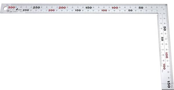 Shinwa 12560 Zimmermannswinkel 300x150mm - by FAMEX - Messwinkel Schreinerwinkel Winkelmesser, 8 Skalen (32587)
