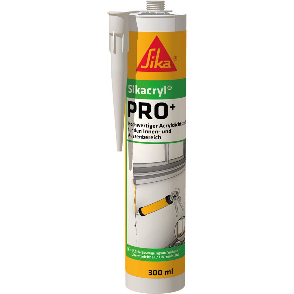 Sikacryl PRO+ Acryldichtstoff 300ml weiß 12,5 % Bewegungsaufnahme 173374-0