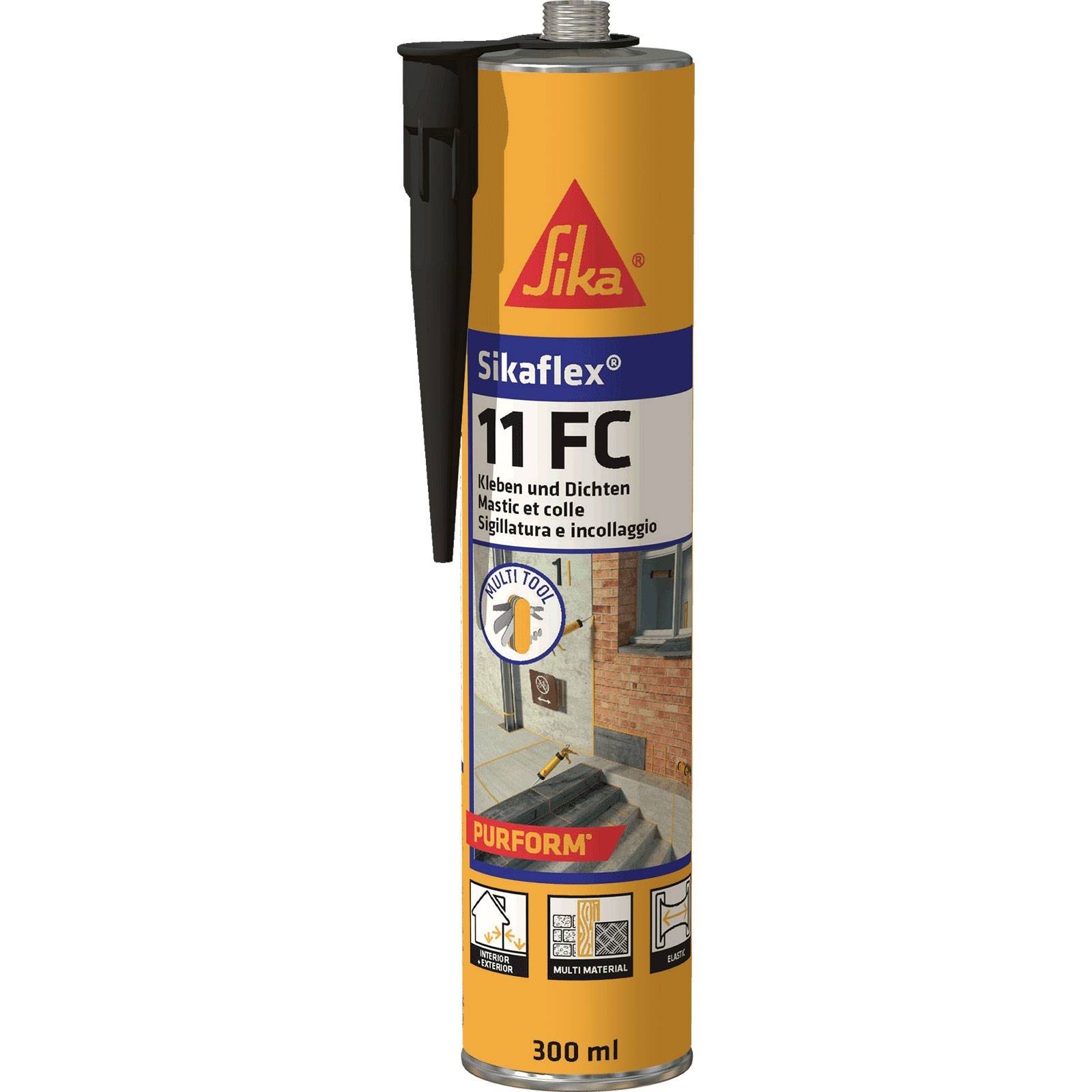 Sikaflex-11FC Purform elastischer Kleb-&Dichtstoff 300ml schwarz 689711 VPE 12 Kartuschen-0
