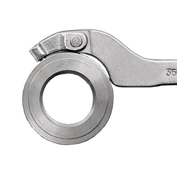 Gelenkhakenschlüssel 60-90x5mm m.Zapfen i.Brünierton angelassen Montageausf.-1