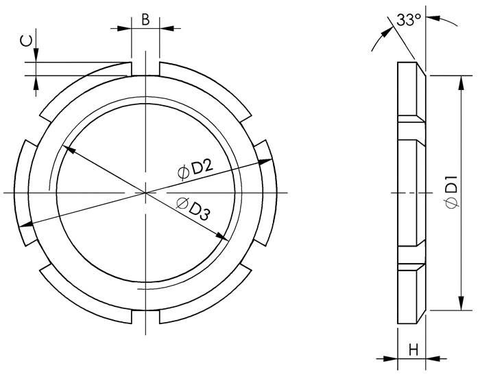 Nutmutter (DIN70852) Nr.6829N Gr.32 Einschraubversion AMF-2