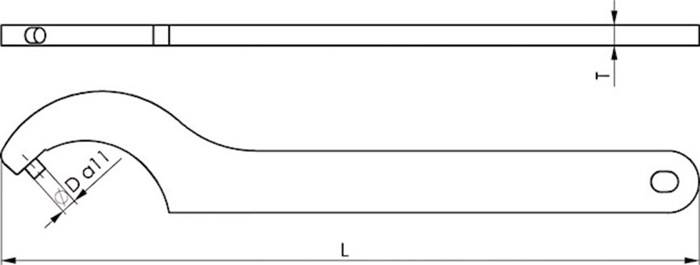 Hakenschlüssel Gr.45-50 m.Zapfen i.Brünierton angelassen-3