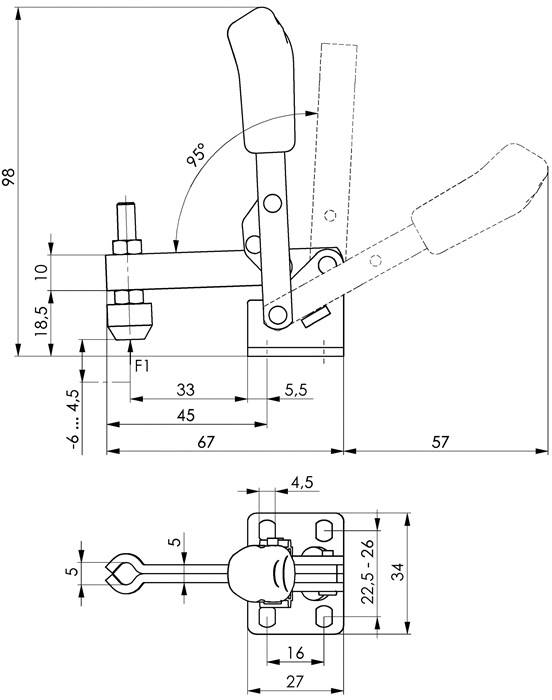 6805-1 Senkrechtspanner mit rotem Handgriff-2