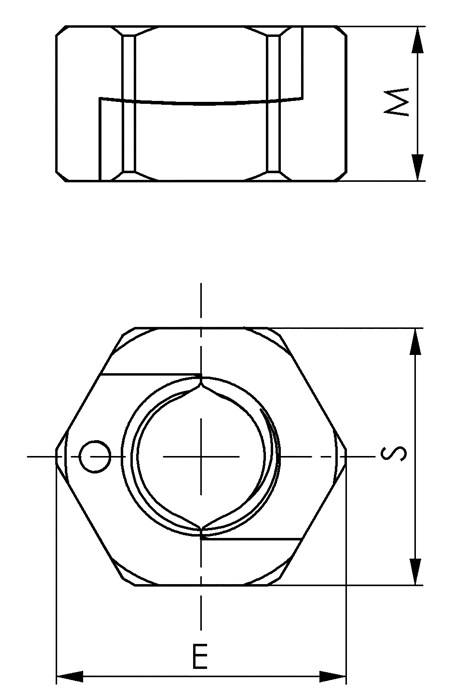 TWINNUT-Mutter Nr.6333S Gr.M16 o.Bund AMF-5