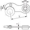 Gelenk-Hakenschlüssel mitZapfen 35-60mm für Drehmomentschlüssel 1/2" AMF-3