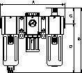 Wartungseinheit 3-tlg. G · PC-Beh. · BG 300 · G 1/4 · 1,5-9 bar · VA-1
