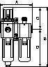 Wartungseinheit 2-tlg. G · PC-Beh. · BG 300 · G 1/2 · 1,5-9 bar · HA-1