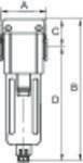 Filter G · PC-Beh. · Schutzkorb · 5 µm · BG 400 · G 1/2 · Ablass: HA-3