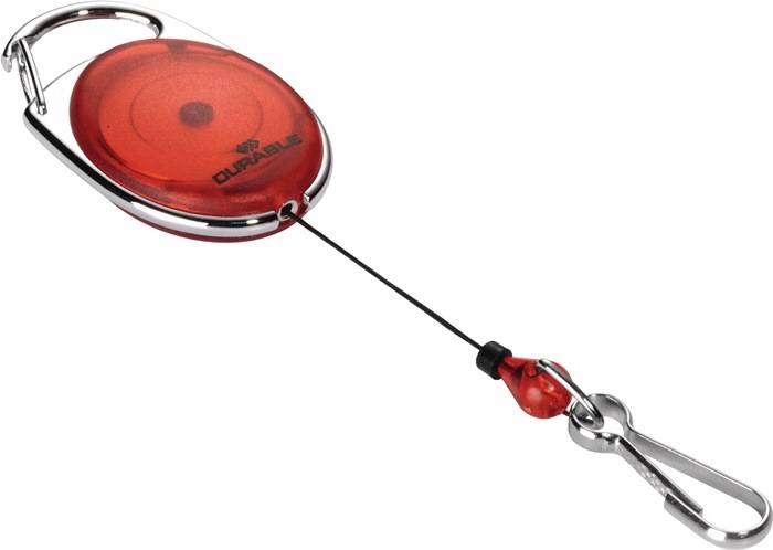Ausweishalter m.Federhaken Band-L.800mm rot DURABLE-0