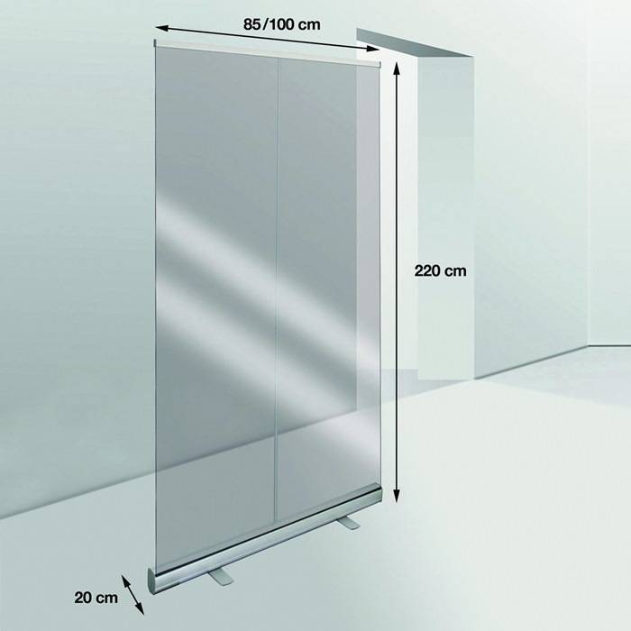 Hygiene-Schutzwand Roll-Up, glasklare u. reißfeste PET-Folie-3