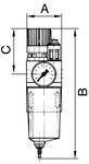 Kombi-Wartungseinheit · mit Schutzkorb · BG 2 · G 1 · 0,5 - 16 bar-1