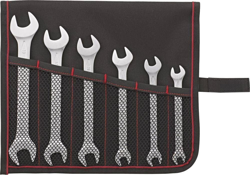 Doppelmaulschlüssel-Satz DIN3110 7-19mm 6-teilig in Rolltasche FORMAT-0