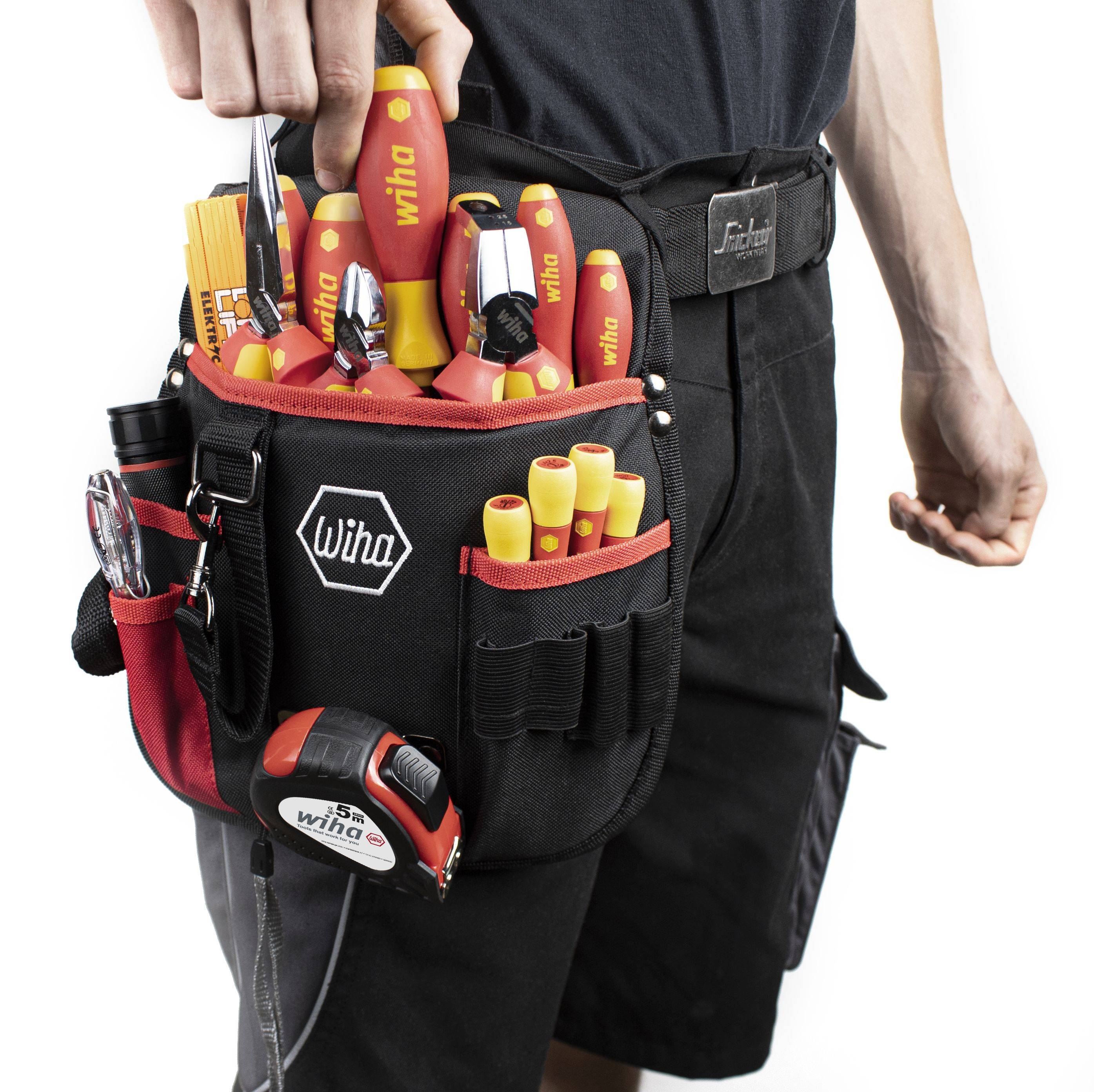 Wiha Werkzeug Set Elektriker gemischt, 18-tlg. inkl. Gürteltasche (44574)-1