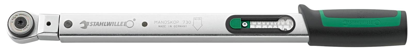 Drehmomentschlüssel Nr. 730R Mess-B. 20-100Nm 4-kant 1/2" L. 430mm-0