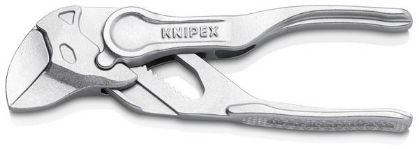 KNIPEX 86 04 100 BK Zangenschlüssel XS Zange und Schraubenschlüssel in einem Werkzeug aufgeprägte, raue Oberfläche