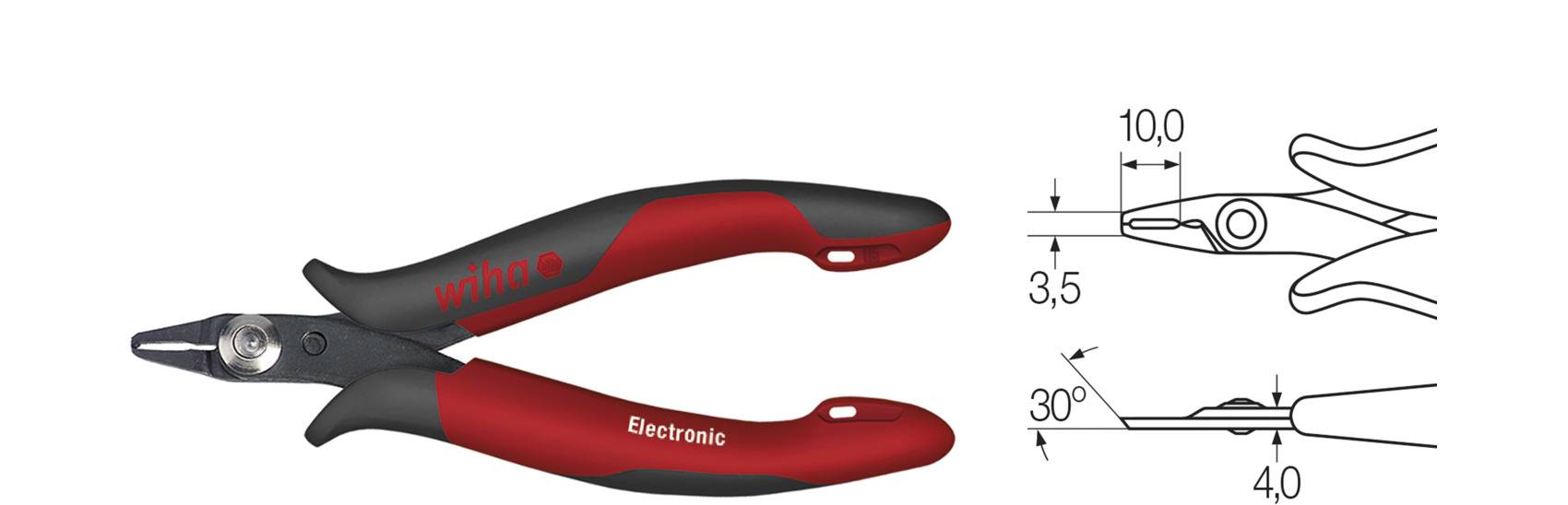 Wiha 26830 Elektronik- u. Feinmechanik Schrägvornschneider ohne Facette 118 mm-1