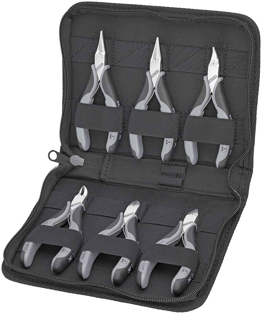KNIPEX 00 20 17 Elektronikzangen-Set mit Werkzeugen für Arbeiten an elektronischen Bauteilen 220 mm-0